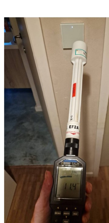 Measuring absolute field strength next to a panel.