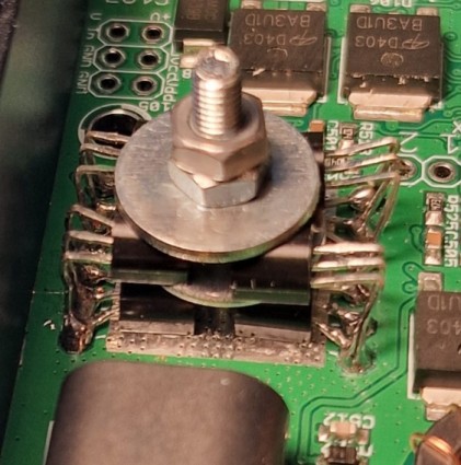 The stacked BS170s with the longer bolt and two washers